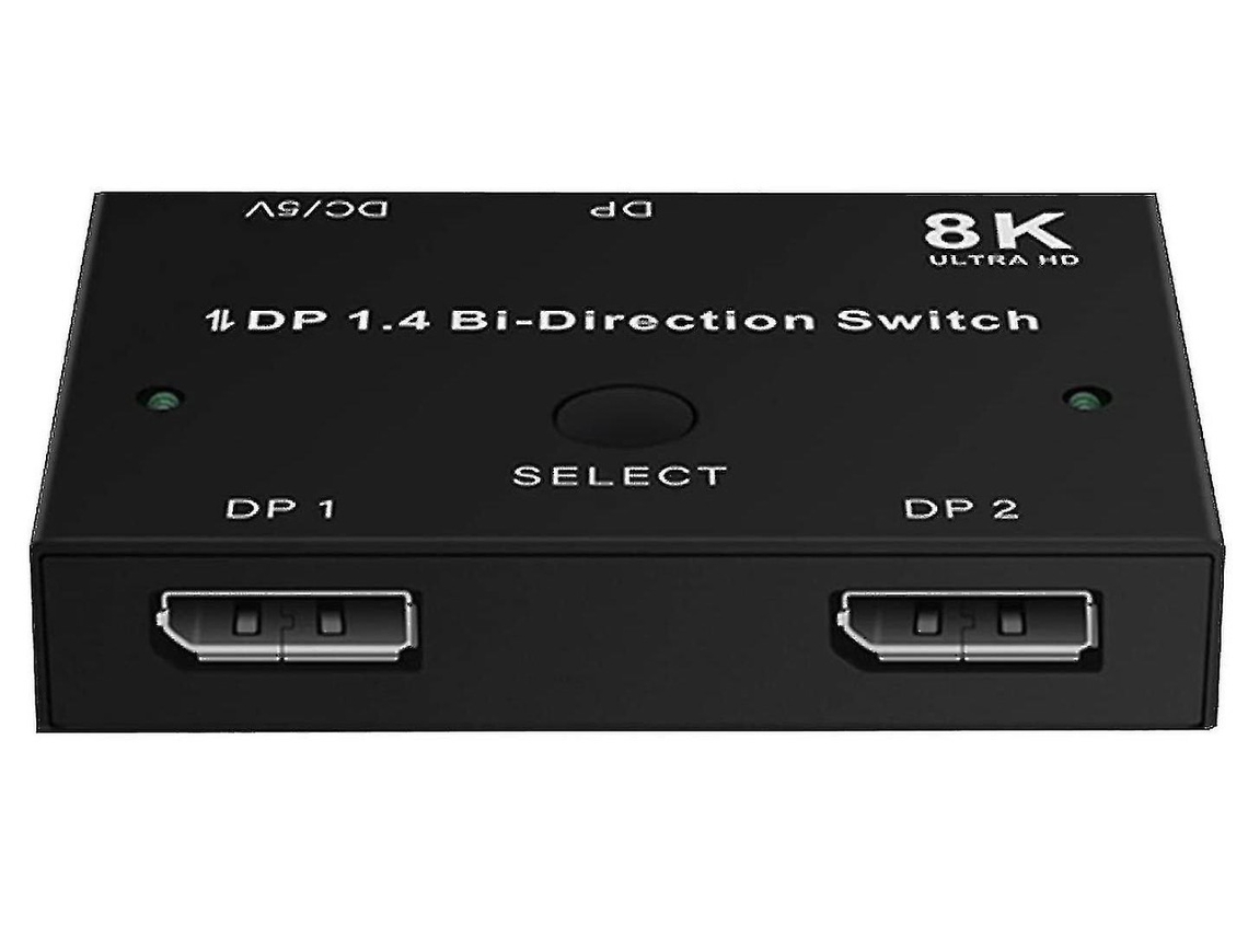 Chave Bidirecional, Distribuidor 8k A 60hz 4k A 120hz / 144hz 2k A 144hz / 164hz, 2 Entradas 1 Saída Com Porta De Exibição, Dp 1.4 Yizhood (preto)