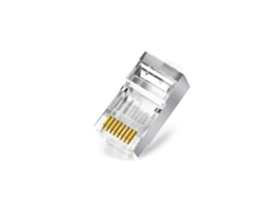 Cat. 6 STP wire through modular plug for solid round Cabo, RJ45, 8P8C, gold plating Pack 10 unid.