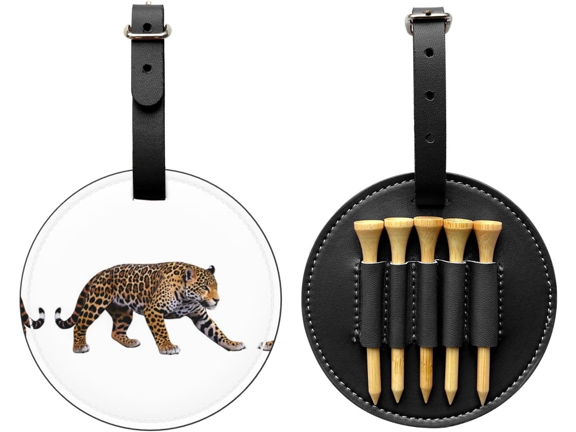 Bolsa para Tees de Golfe Leopard, preta, fácil de transportar e eficiente, S/MARCA