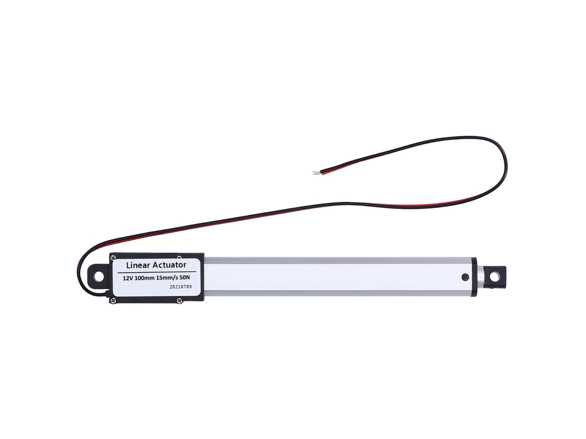 Actuador Linear Elétrico Dc 12v 100mm De Baixo Ruído Mini Com Interruptor De Limite Interno 50n 15mm/s