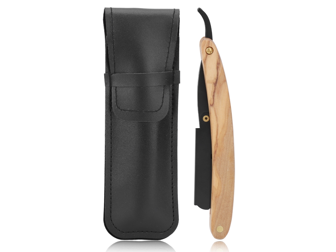 Navaja Recta De Acero Inoxidable Plegable Manual Para Barbado Y Afeitado Facial Portátil Para Hombres En El Hogar