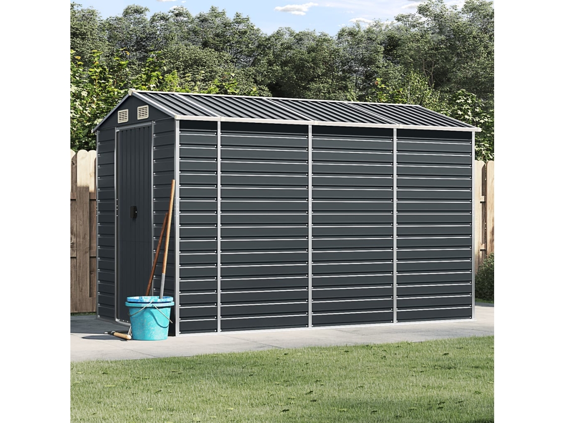 Vidaxl Abrigo De Jardim 191x300x198 Cm Aço Galvanizado Antracite