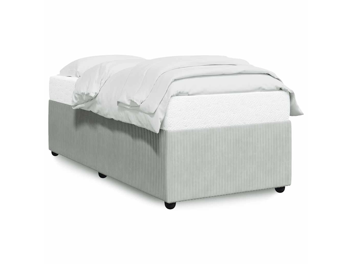 Estrutura de Cama Hanko em Veludo Cinzento Claro (80x200 cm)