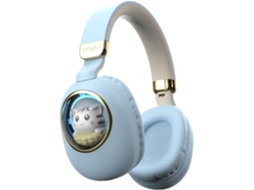 Fones Infantis Bluetooth JIAPEI, cancelamento de ruído, microfone, tablet, azul