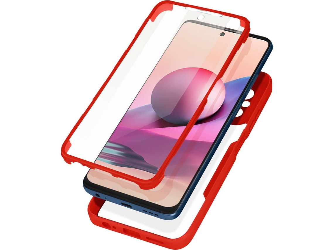 Capa Xiaomi Redmi Note 10s Protecção 360° Vermelho