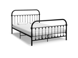 Vidaxl Estrutura De Cama Metal 160x200 Cm Preto