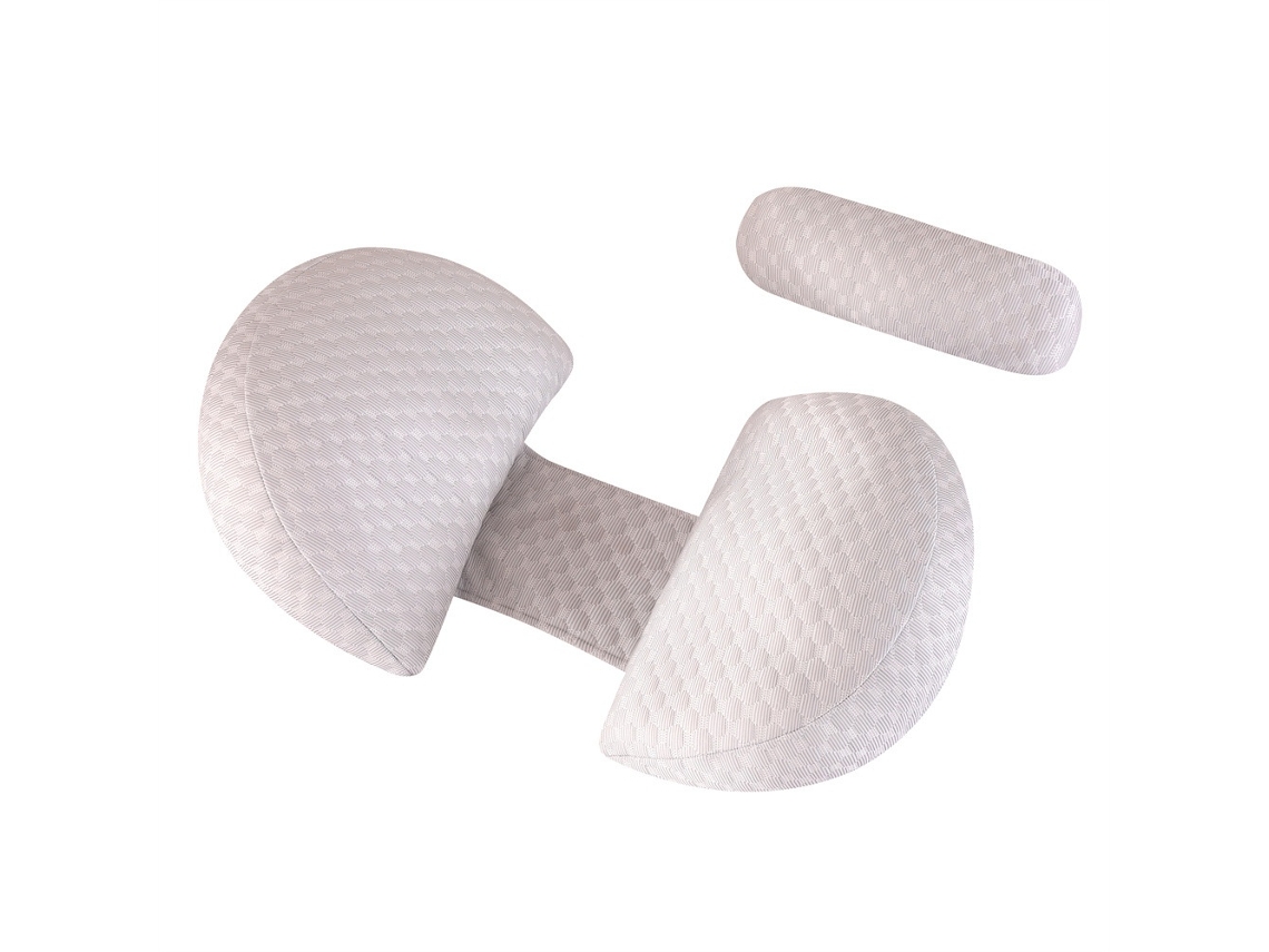 Almofada De Gravidez Ergonómica Com Apoio Lombar E Lateral, Branco Elysve