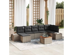 Vidaxl Conjunto De Sofá De Jardim 8 Unid. Cinzeto