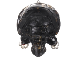 Estatueta Tartaruga Cristal Elegante Decorativa Resina Preta Plana Acabamento Refinado Peça Mesa Base GOKOCO