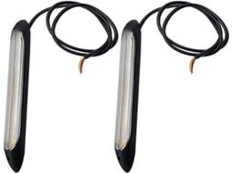 Luzes Diurnas De Led Ounona, Faixa De Luz Flexível Silicone E Pvc Para Carros, 2 Peças, Amarelo Sólido E Branco