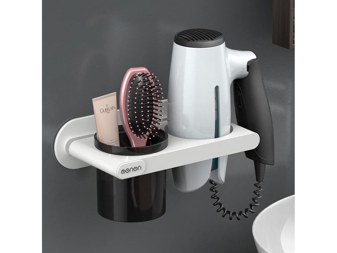 Solução Elegante Para Armazenamento No Banheiro, Suporte Secador De Cabelo Resistente Ao Calor Com Copo Aço Inoxidável, Organizador Ferramen
