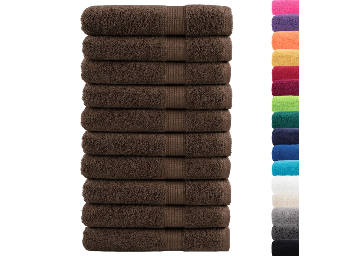 Toalhas Premium Solund 10 Pcs 100x200 Cm 600 Gsm Castanho HARLANV1