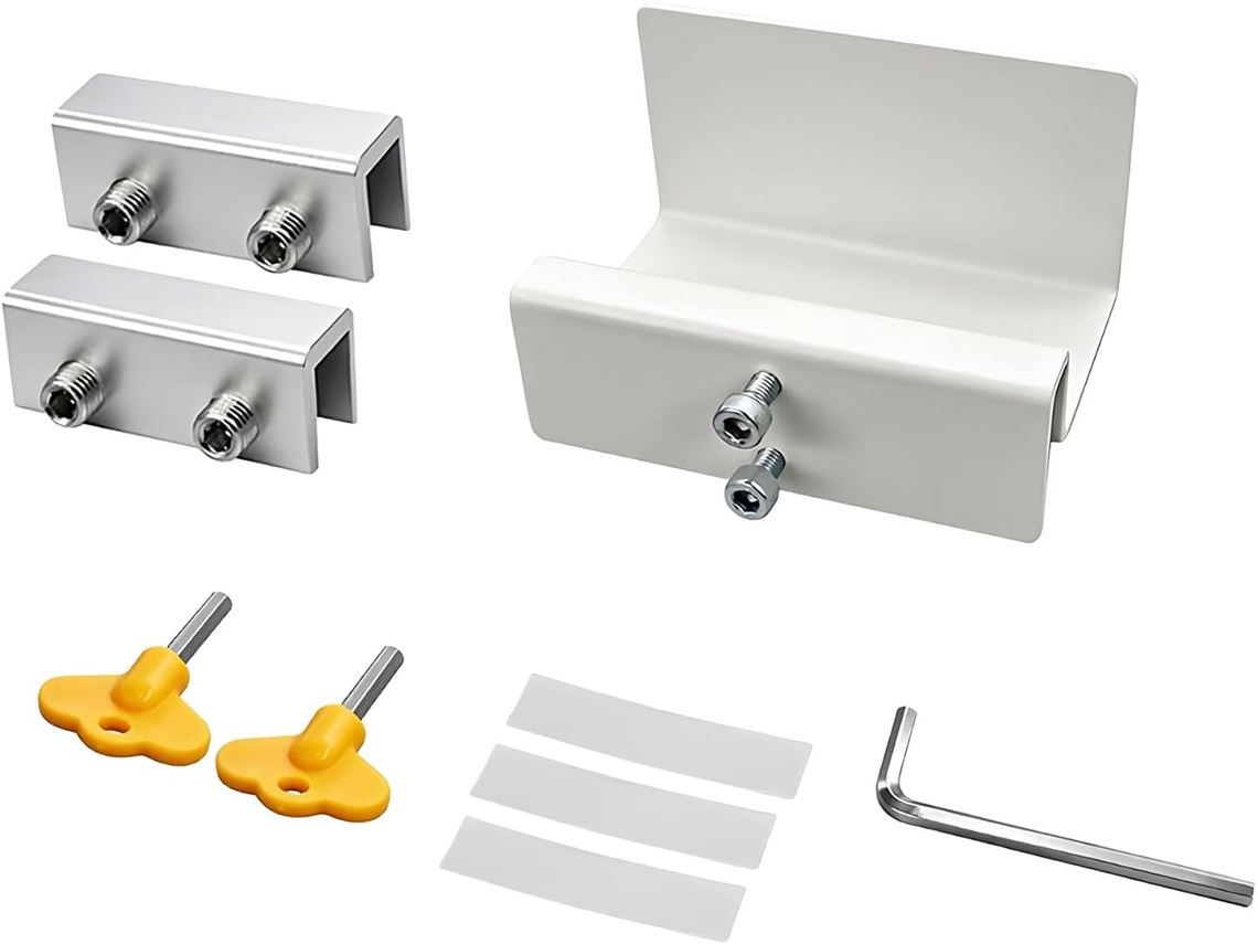 Suporte Metálico Com Peças Adicionais Para Painel De Janela Kit Acessórios Instalação Ferragens Em Caixilho Residencial