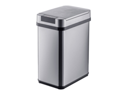 Relaxdays Contentor Com Sensor, 12 L, Tampa Automática, Suporte Para Sacos, Aço Inox, Para Cozinha, Prateado