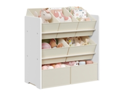 Estantería Infantil 7 Cajas Tela Antivuelco 62,5x60 Cm - Blanco Nube