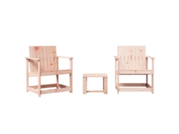 Maison Exclusive - 3 Pcs Conjunto Lounge De Jardim Madeira De Douglas Maciça