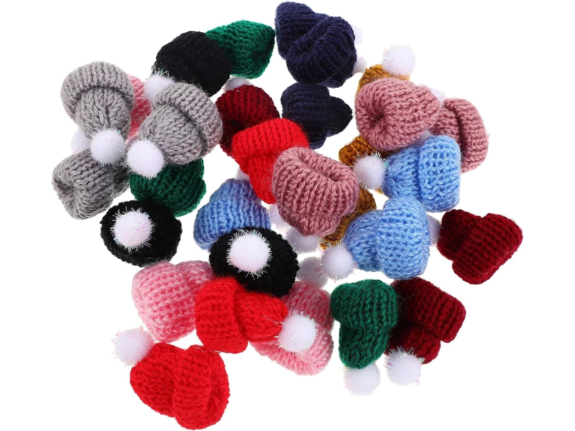 Conjunto De 30 Peças De Decoração Para Chapéus, Miniaturas De Chapéus De Tricô. Conjunto De 30 Peças De Decoração Para Chapéus, Miniatu Gokoco
