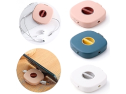 Conjunto De 3 Enroladores De Cabos Compactos Com Suporte Para Celular Para Mesa.