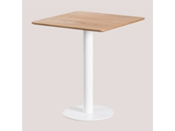 Sklum Mesa De Bar Quadrada Em Chapa De Freixo Frappe Mdf - Folheado A Freixo           60 Cm         Branco