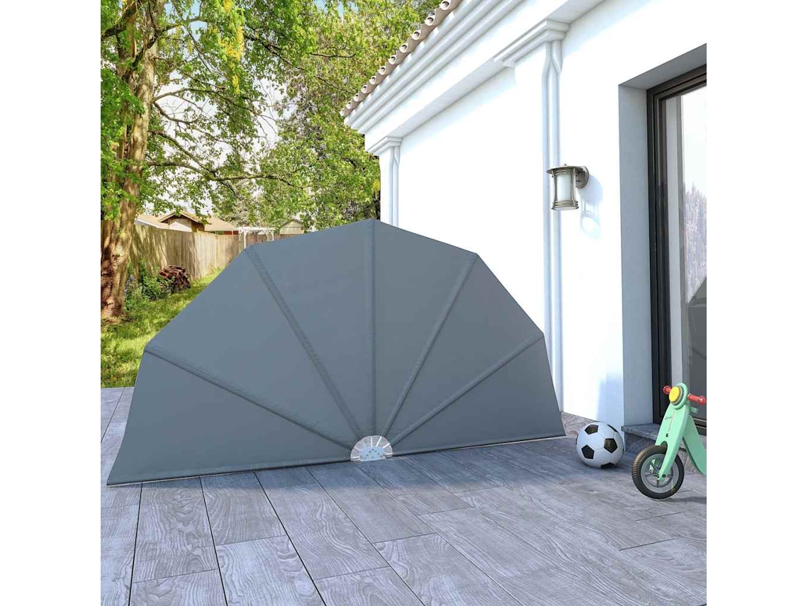 Vidaxl Toldo Lateral Dobrável Para Terraço 160 Cm Cinzento