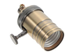 Soquete Metálico Retrô Para Lâmpada E26/e27, Adaptador Estável Para Suportes De Lâmpada.