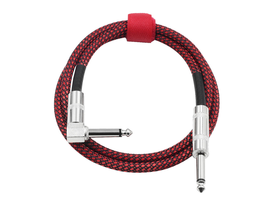 Cabo de Áudio Musical de 6m com Plugue Reto de 6,35 Mm para Guitarra Elétrica AQUAFORGE (vermelho)