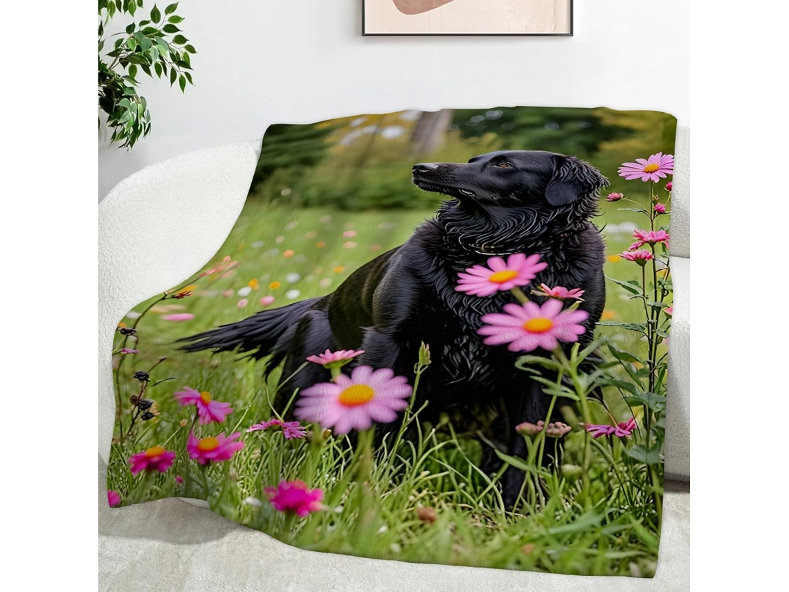 Manta para Cães de Caça Margarida 150x200 Cm Multifuncional Macia Confortável em Flanela Ideal Cama Escritório