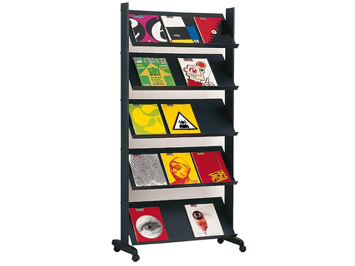 Expositor Paperflow de Solo Metalico Preto com Rodas 1650x380x825 mm