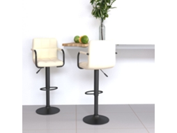 Vidaxl Bancos De Bar 2 Pcs Tecido Cor Creme