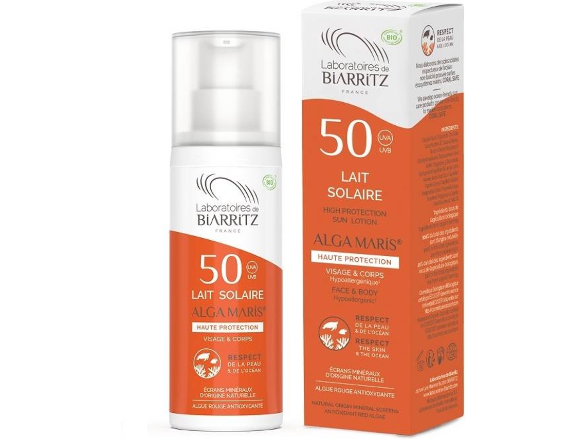 Leite Solar de Corpo e Rosto LABORATÓRIOS DE BIARRITZ Alga Maris SPF 50 (100 ml)