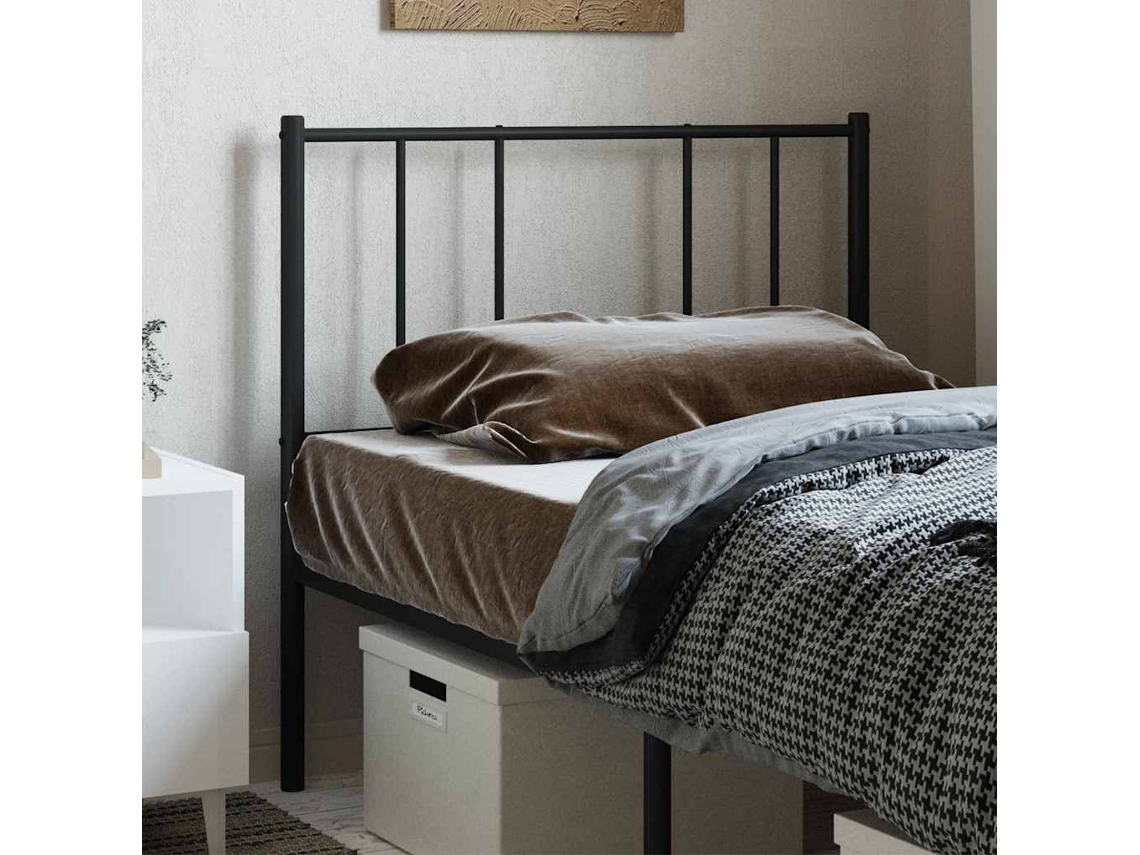 Vidaxl Cabeceira De Substituição 90 Cm Metal Preto