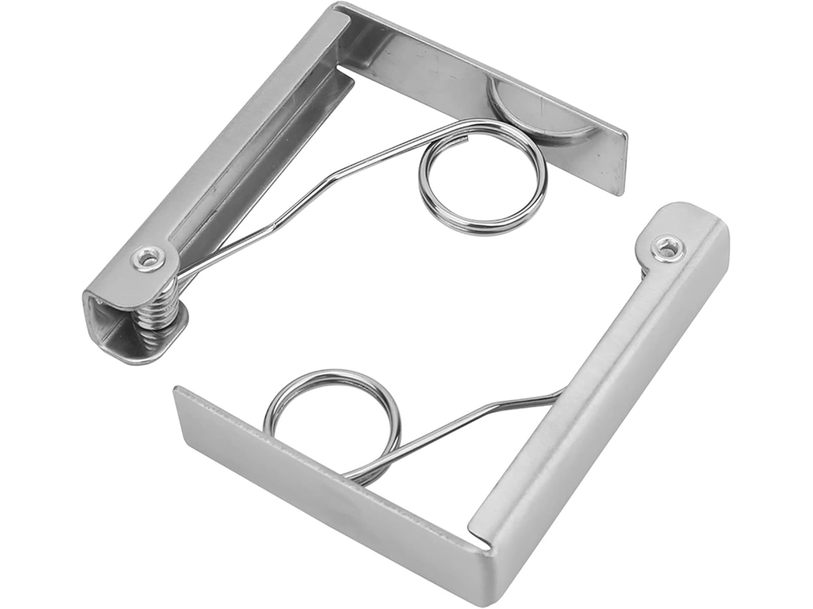 Prendedores de toalha de mesa em aço inoxidável, 6 cm, com fixação firme e antiderrapante. Prendedores de toalha de mesa duráveis.
