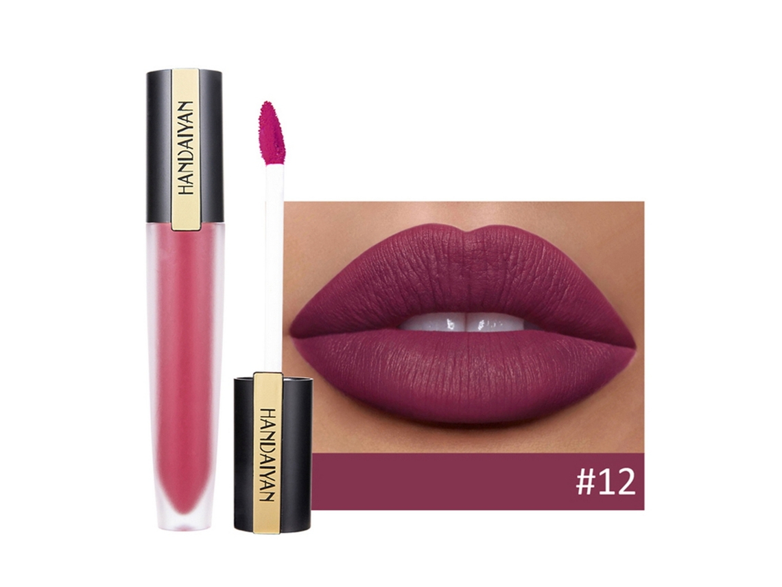7g Batom Matte Glaze Impermeável De Longa Duração Líquido Cosmético 12
