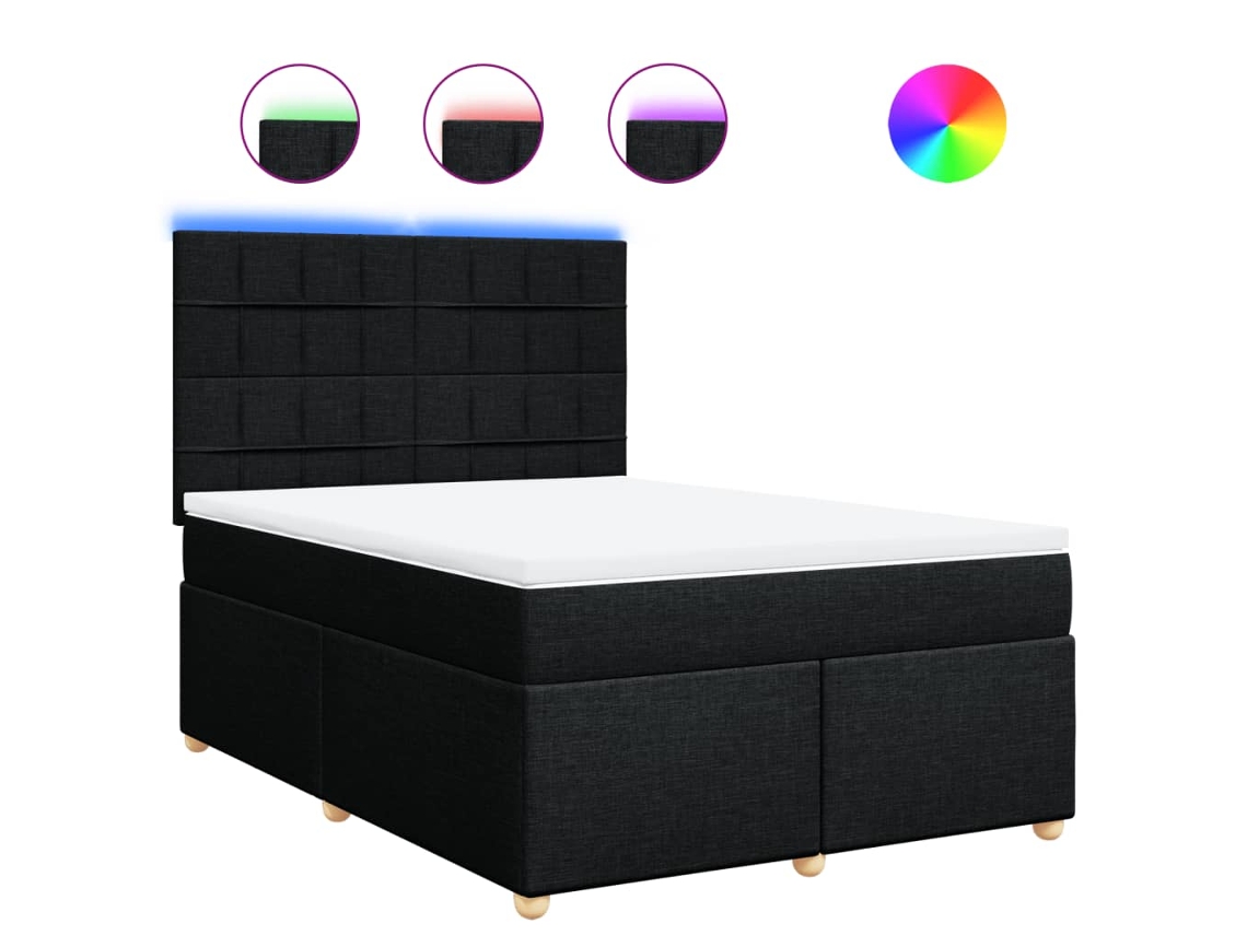 Box Spring Bed, Box Spring Beds Vidaxl Preto Tecido (140 X 200 Cm)