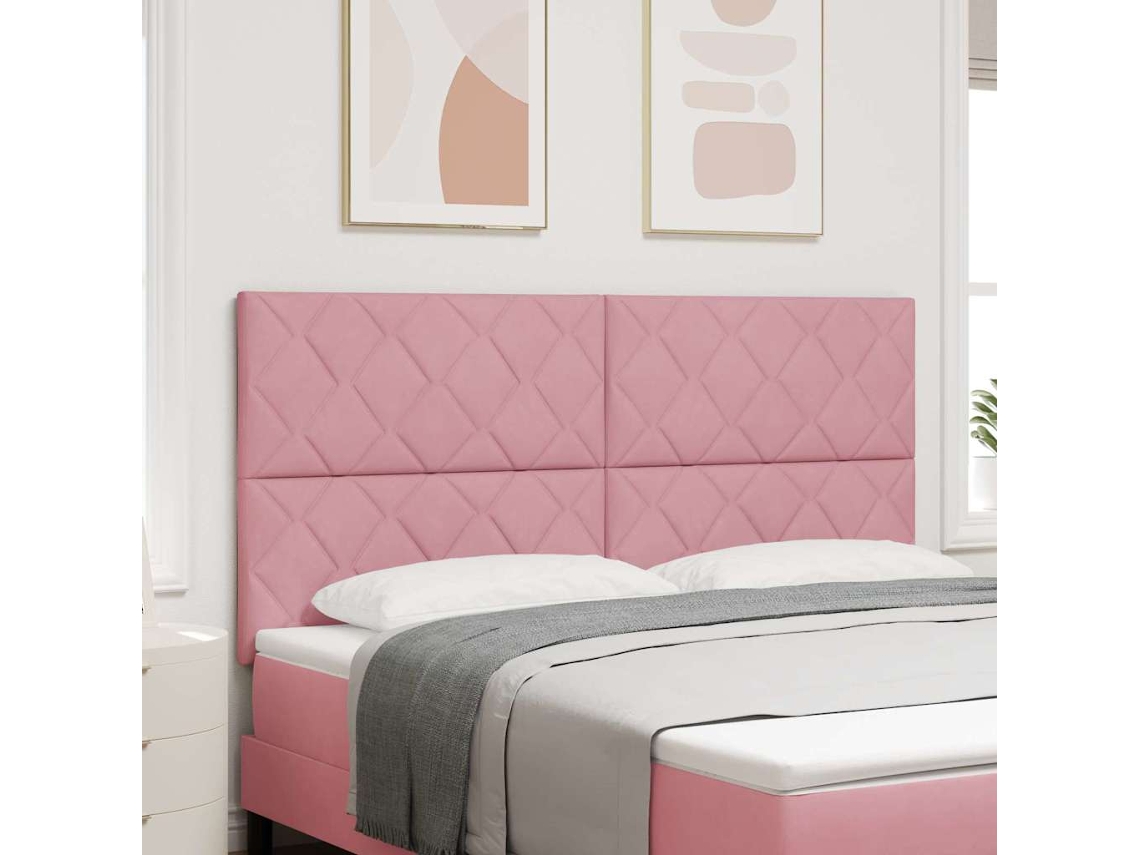 Vidaxl Cabeceira Led Rosa 180 Cm Veludo