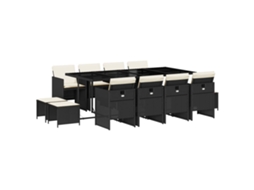 Garden Dining Set, Garden Dining Sets Vidaxl Preto Rattan / Vime (n/a)