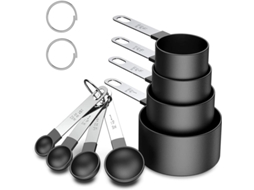 Conjunto De Utensílios De Medição, 8 Peças, Em Aço Inoxidável E Plástico, Para Uso Com Alimentos Secos E Húmidos, Fácil De Limpar