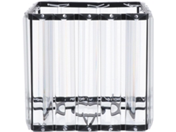 Abajur Quadrado De Cristal Em Ferro Forjado Com Revestimento Em Pó Preto, 4 Cm, Compatível Com Luminárias De Teto E Parede.
