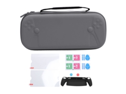 Kit Capa Dura Para Console De Jogos 6 Em 1 Com Protetor De Tela E Grip Cinza