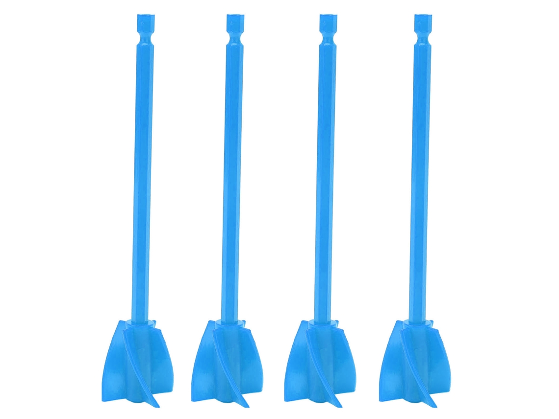 4 Peças De Paletas Misturadoras De Resina Reutilizáveis 5 Lâminas Misturadora De Tinta Anexo Furadeira Azul