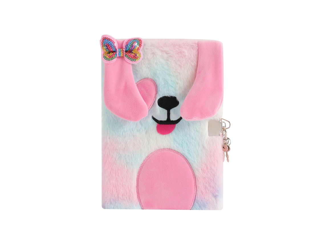 Libreta de peluche con forma de gato para la vuelta al cole: un diario infantil con candado - aquaforge