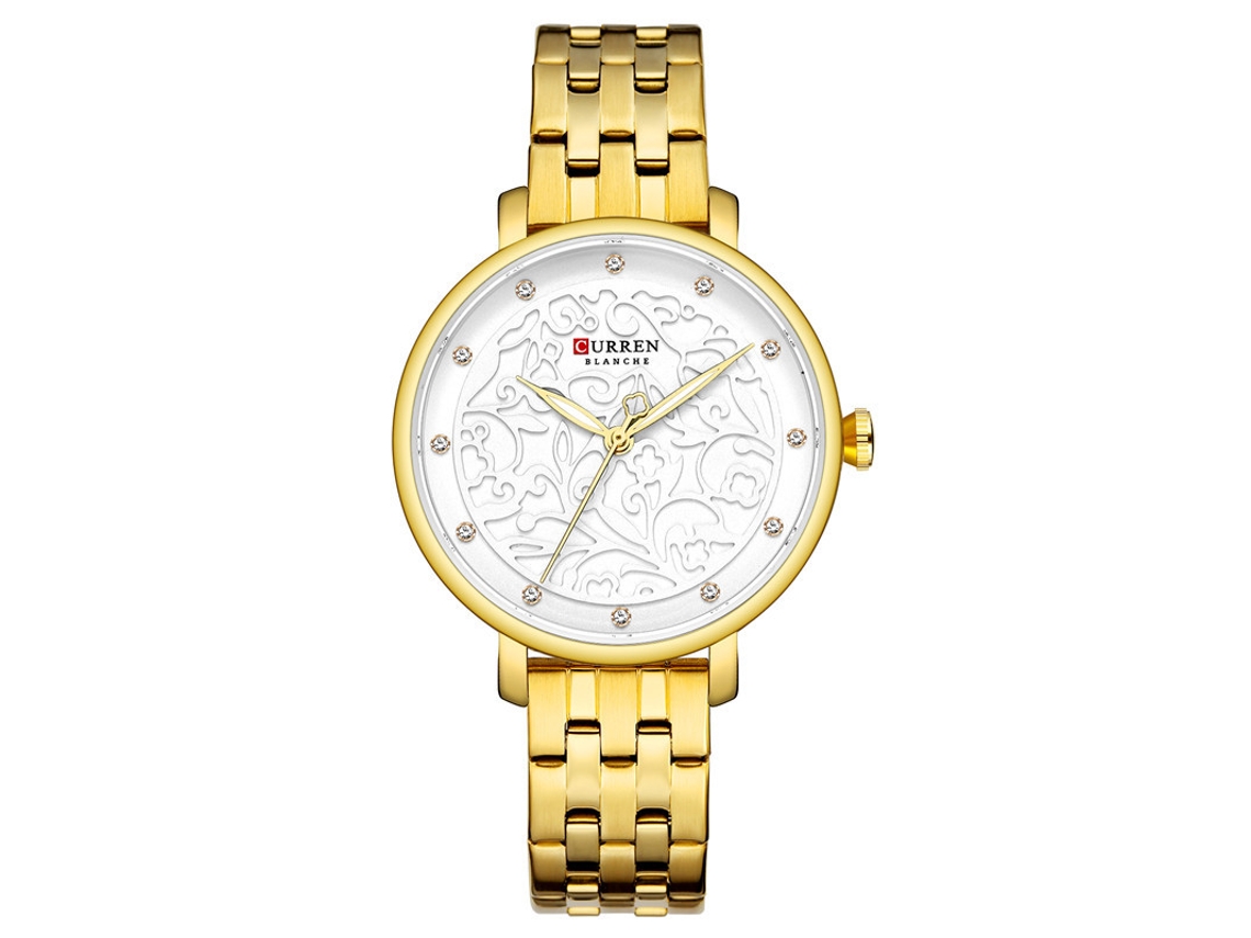 Relógio Feminino Casual De Quartzo, Fino E Resistente À Água, Com Pulseira De Couro (dourado).
