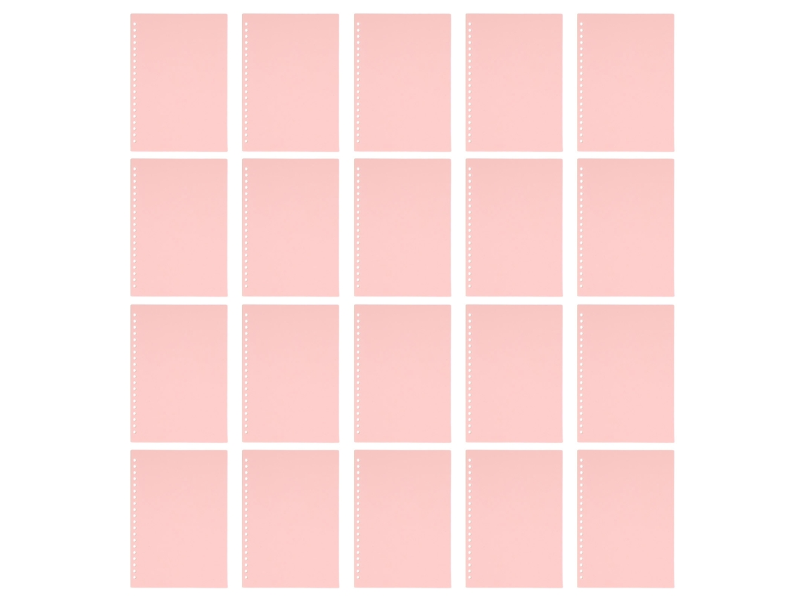 20 Capas de Encadernação Folha Solta A5 20 Furos Pp Flexível Translúcido Rosa Rouge para Apresentações