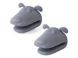 2026 luvas de Forno Mini de Silicone Sem Bpa Resistentes Ao Calor 220°f Lavavajillas 2 Peças Cinza