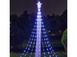 Guirlanda De Natal (branca) Com 180 Luzes Led Em Cascata, Acompanha Controle Remoto Usb E 8 Modos.