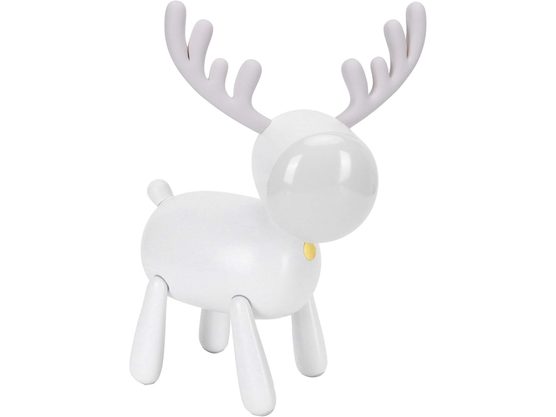 Luminária de mesa LED com luz suave, ideal para decoração.