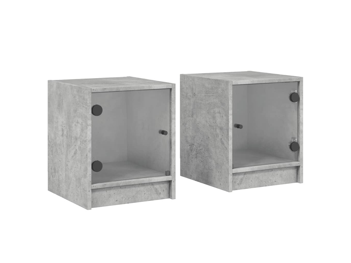 Bedside Cabinet, Bedside Cabinets Vidaxl Cinzeto Madeira Processada (n/a)