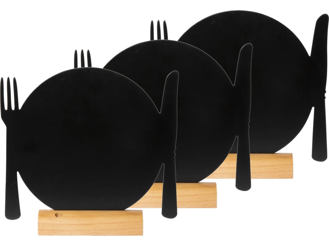 Conjunto 3 Quadros de Mesa de Ardósia SECURIT Pratos