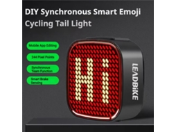 Leadbike Lanterna Traseira Inteligente Diy Preta 244 Pixels App Sensor Freio Usb-c Recarregável Ciclismo