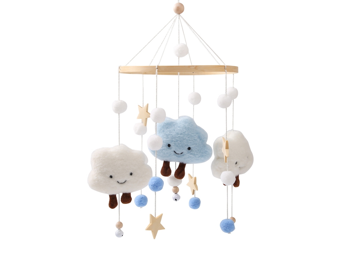 Móbile para Berço Infantil, Carrinho de Bebê, Chocalho Relaxantemóbile de Cama Cloud Star Azul CHENNNLS